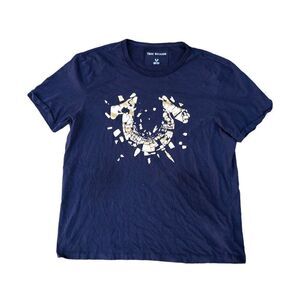 True Religion T Shirt XXX SS Metallic Tee Blue